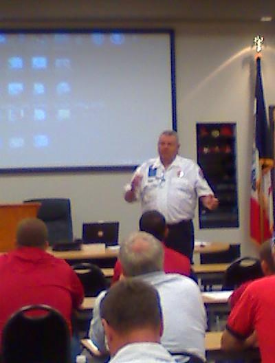 Chief Chris Roling, Bellevue FD, discussion his presentation with the members present.
