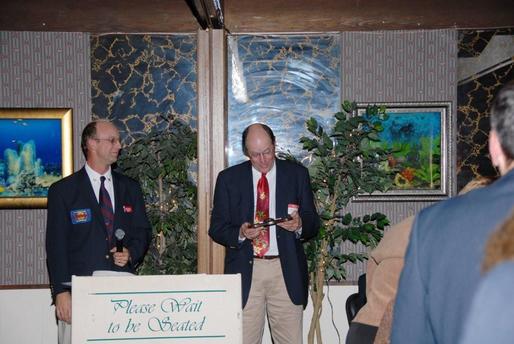 President Brian Arnold and 2008 Roger Mooty Award recipient, SFM Mike Keefe at Fall Conference, hosted by Algona Fire Dept.